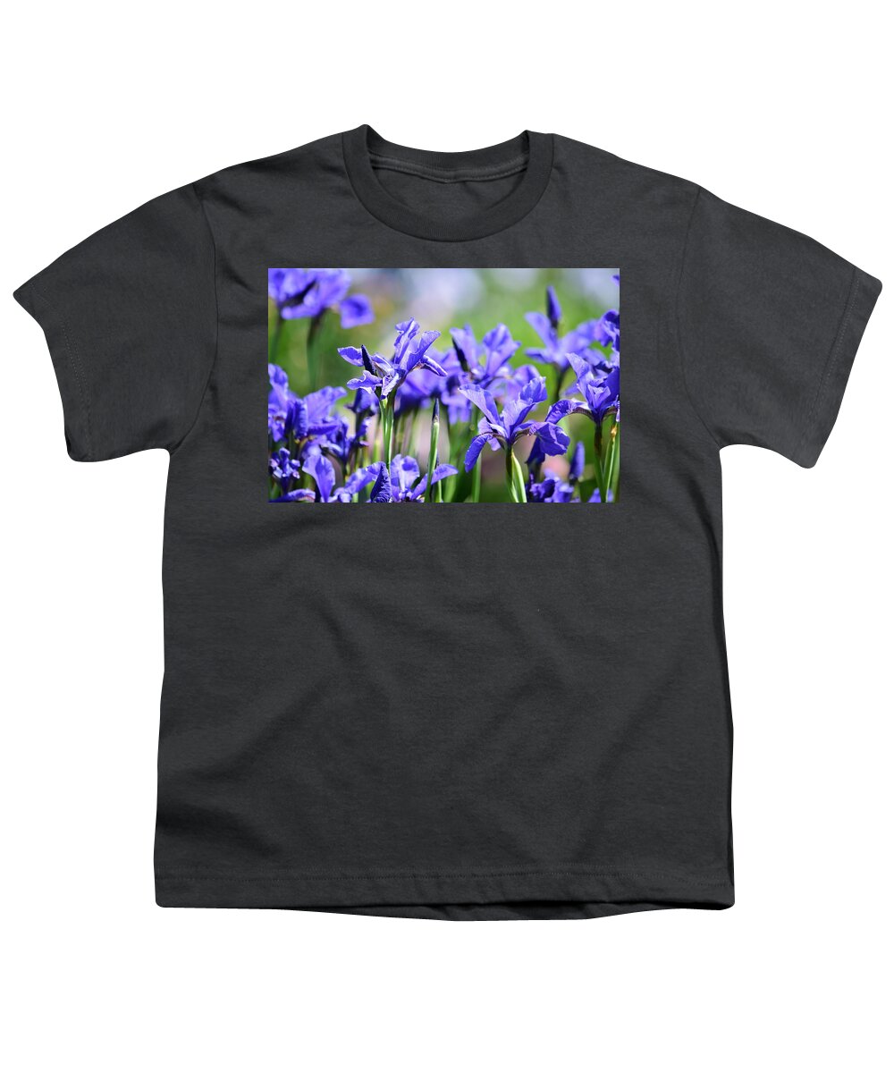 Purple Iris Youth T-Shirt featuring the photograph Oregon Iris by Bonnie Bruno