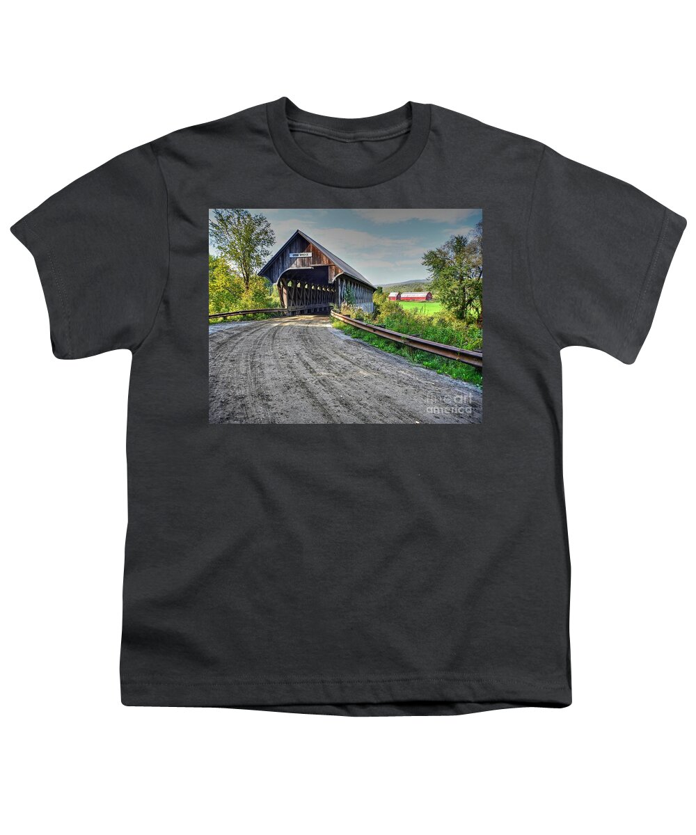 Orne Covered Bridge Youth T-Shirt featuring the photograph Orne Covered Bridge by Steve Brown