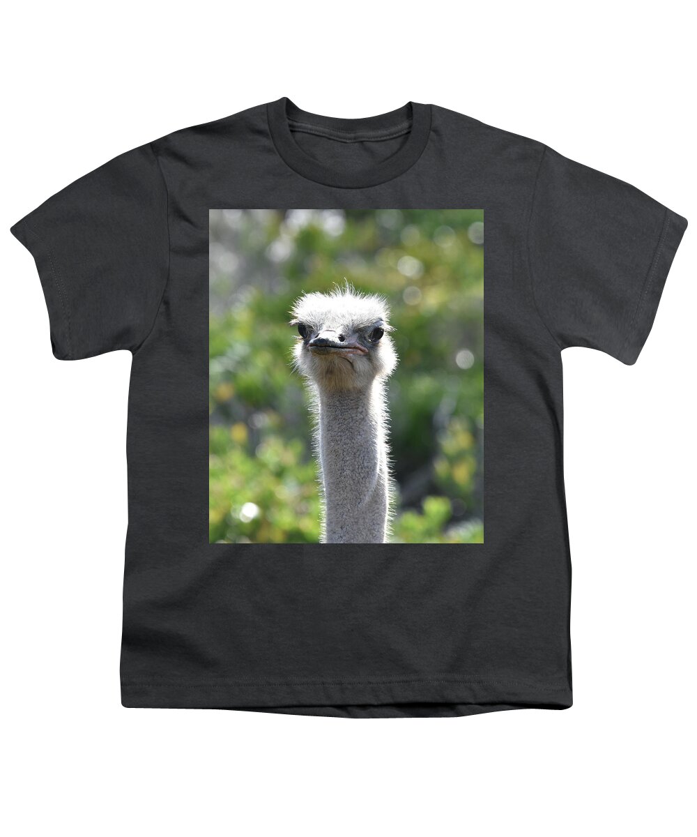 Ostrich Youth T-Shirt featuring the photograph Ostrich Closeup by Ben Foster