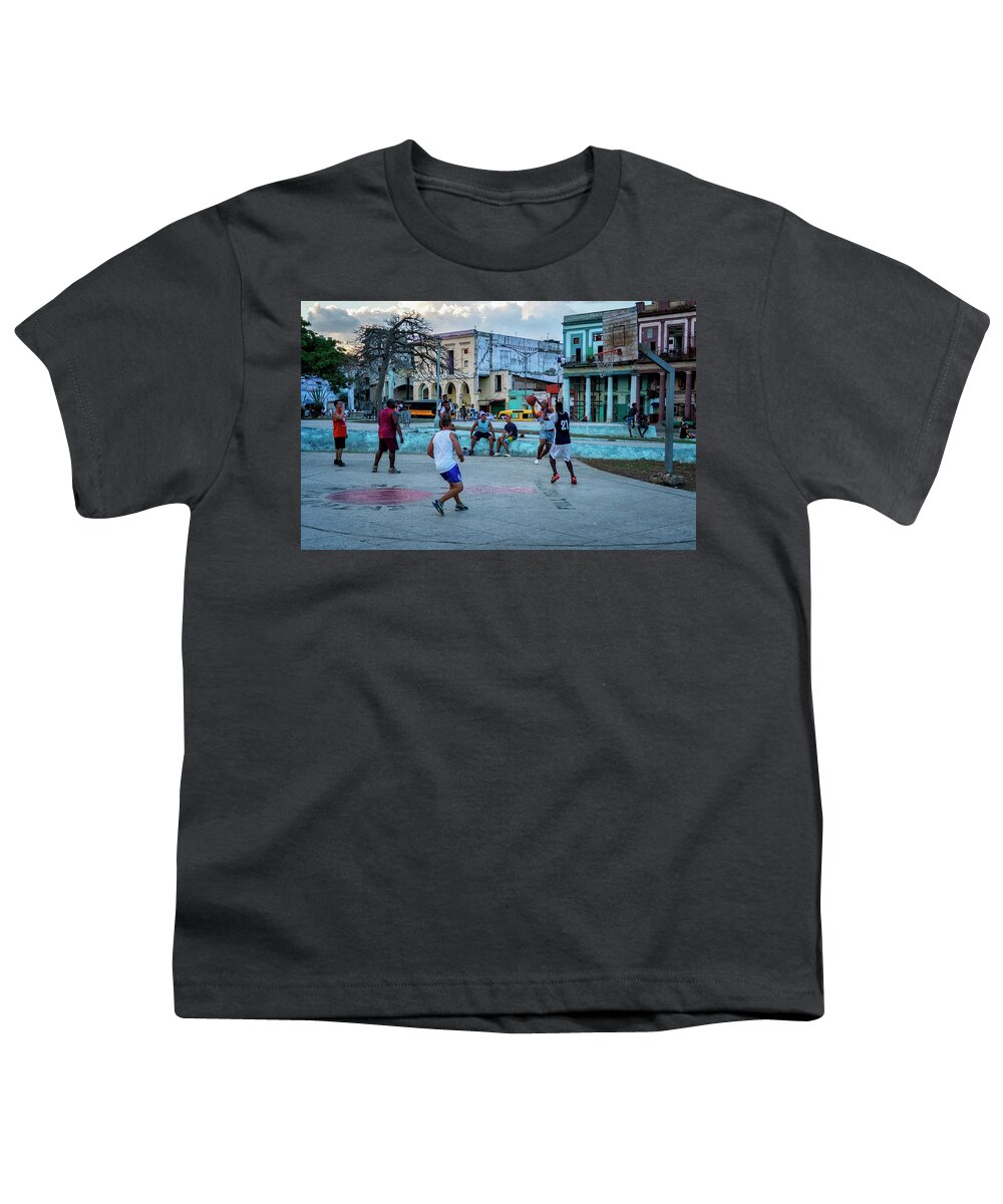 Havana Cuba Youth T-Shirt featuring the photograph Pick Up Basketball by Tom Singleton