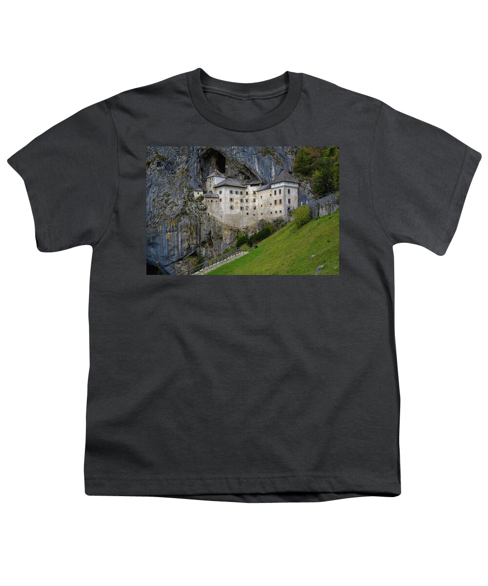 Europe Youth T-Shirt featuring the photograph Predjama Castle by Elias Pentikis