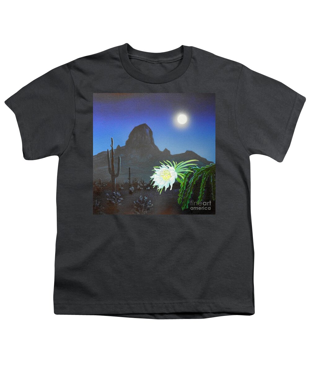 Arizona Youth T-Shirt featuring the painting Queen Of The Night by Jerry Bokowski