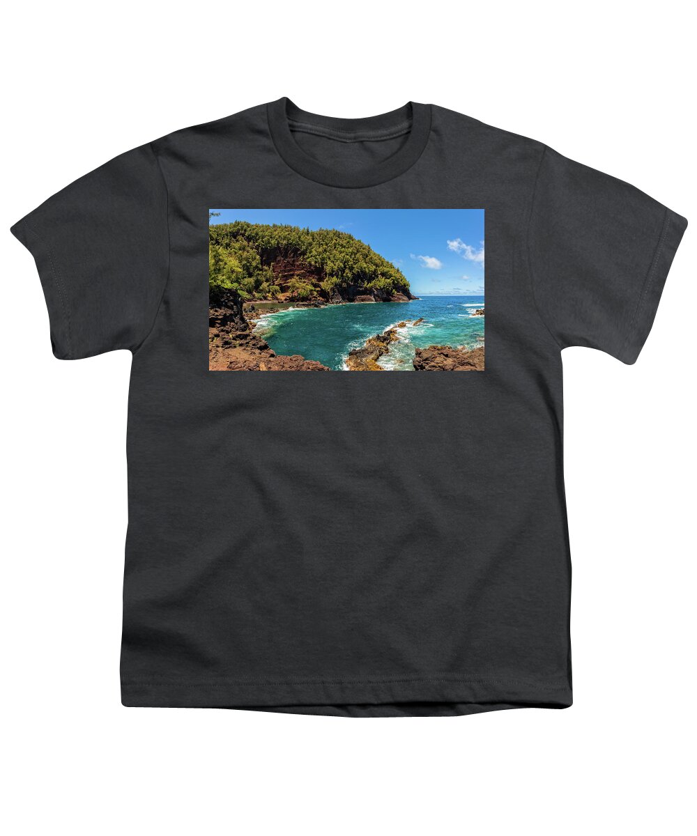 Hana Beach Youth T-Shirt featuring the photograph Red Sands Beach by Chris Spencer