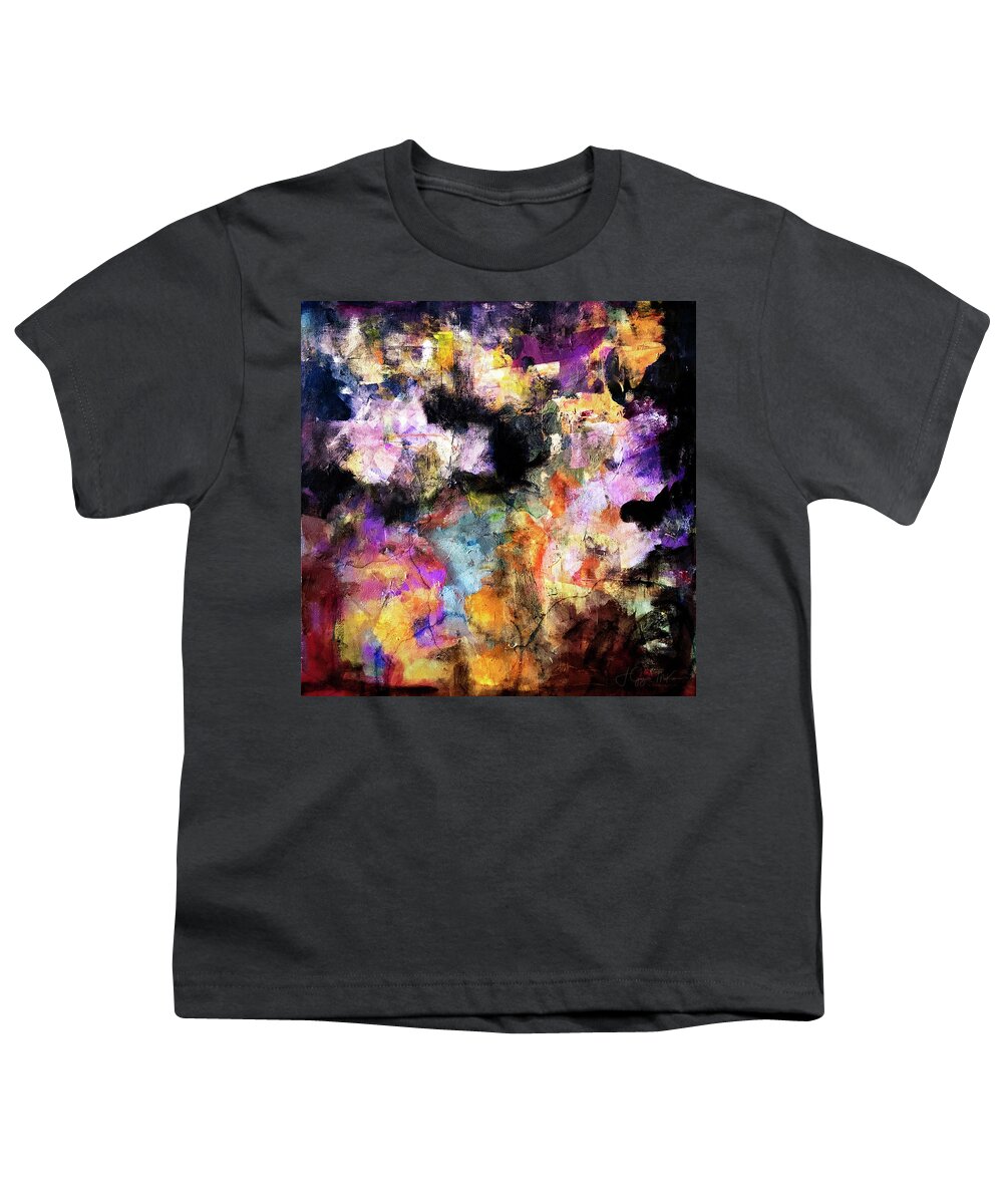 Abstract Youth T-Shirt featuring the mixed media Regal Autumn by Jo-Anne Gazo-McKim