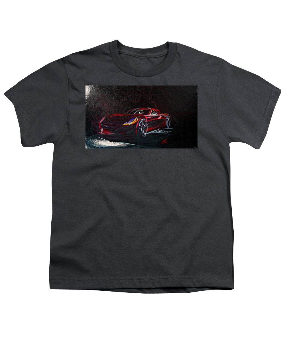 Rimac_one Youth T-Shirt featuring the digital art Rimac_One Draw by CarsToon Concept