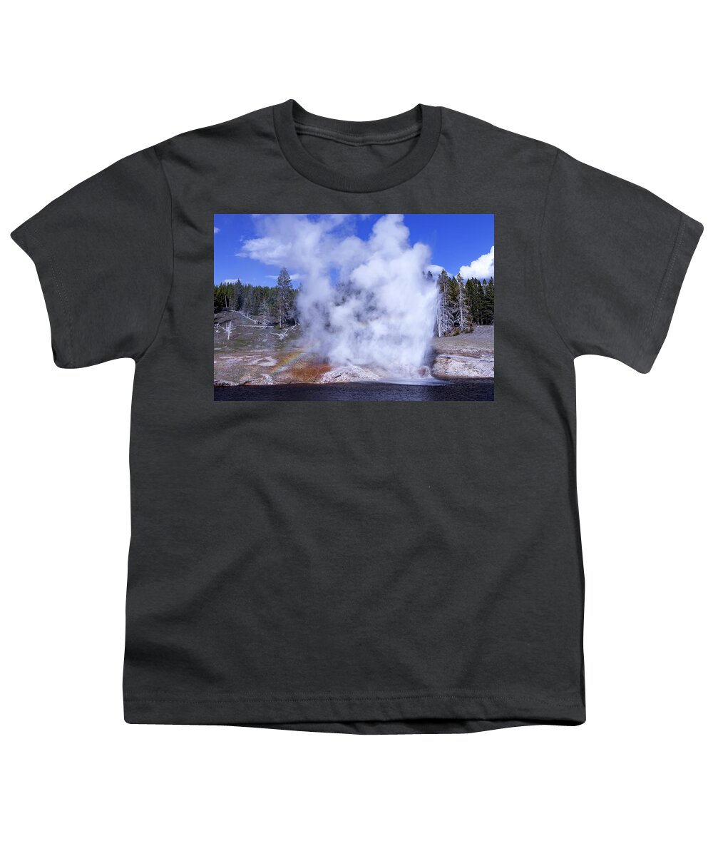 Geyser Youth T-Shirt featuring the photograph Riverside Geyser Eruption by Rick Pisio