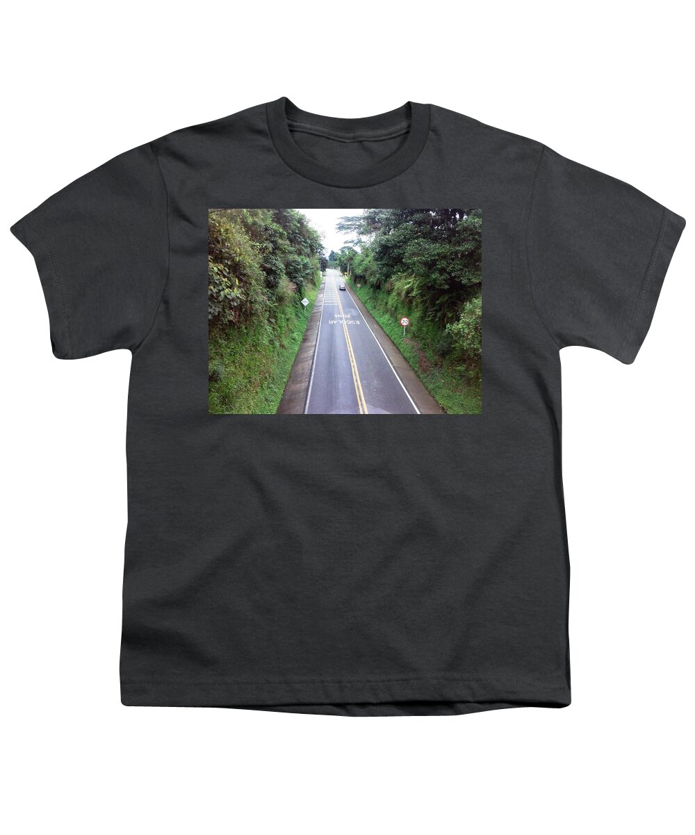  Youth T-Shirt featuring the photograph road among SantaRosa and Chinchina,Colombia by Nestor Cardona Cardona