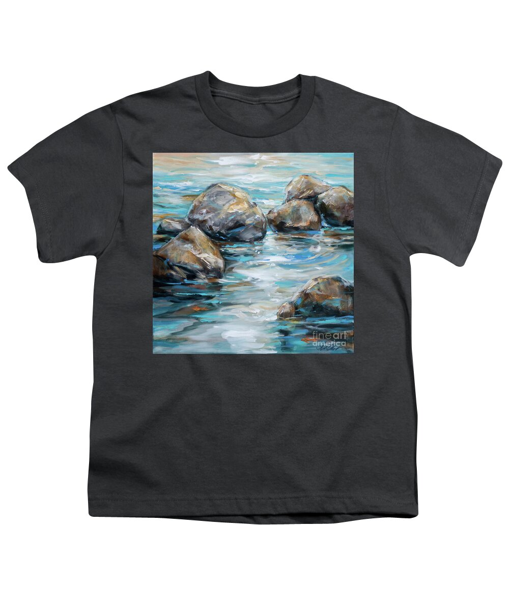 Rocks Youth T-Shirt featuring the painting Rocks II by Linda Olsen