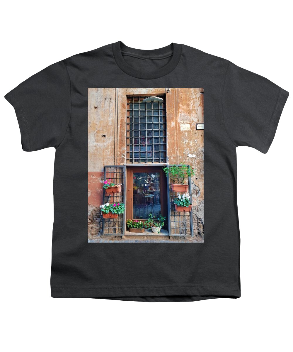Architecture Youth T-Shirt featuring the photograph The Roman Window by Andrea Whitaker