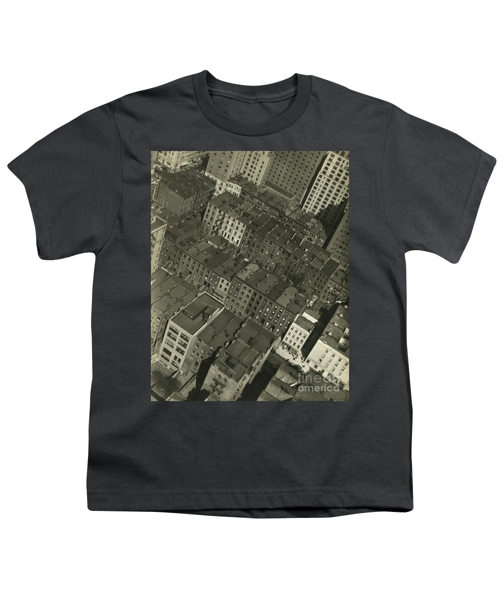 Irving Browning Youth T-Shirt featuring the photograph Rooftops, Northwest From 52nd Street And Madison Avenue, New York, Usa, C1920-38 by Irving Browning