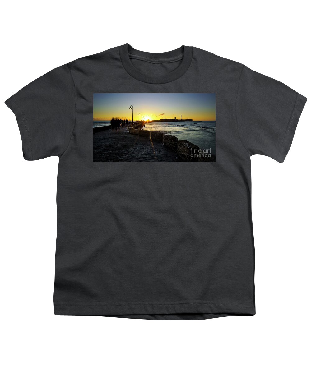 Wave Youth T-Shirt featuring the photograph Saint Sebastian Castle Walkway Cadiz Spain by Pablo Avanzini