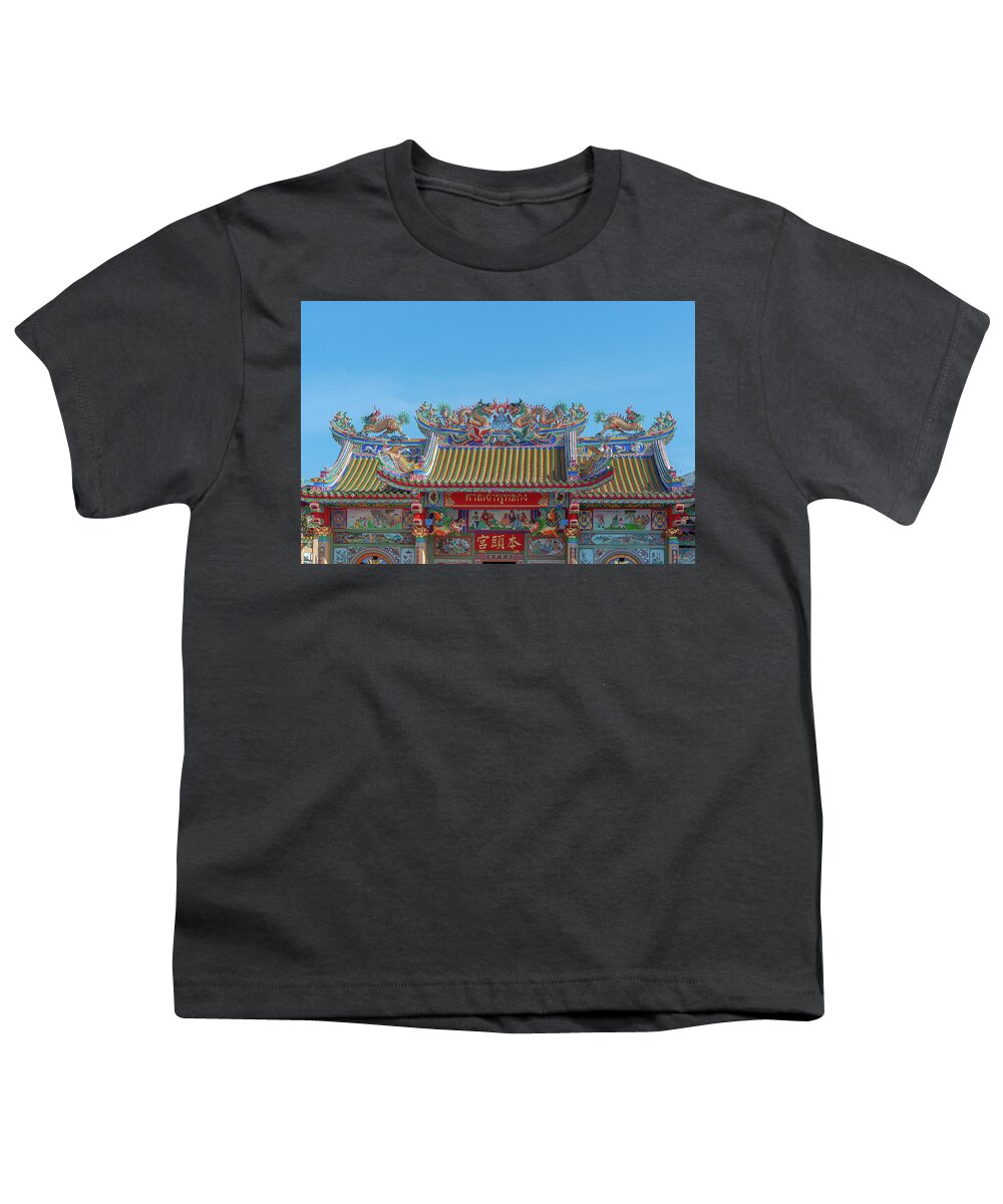 Scenic Youth T-Shirt featuring the photograph San Jao Phut Gong Dragon Roof DTHU0701 by Gerry Gantt
