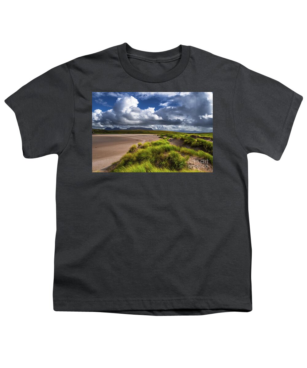 Abandoned Youth T-Shirt featuring the photograph Scenic Dune Landscape At Sandy Achnahaird Beach In Scotland by Andreas Berthold