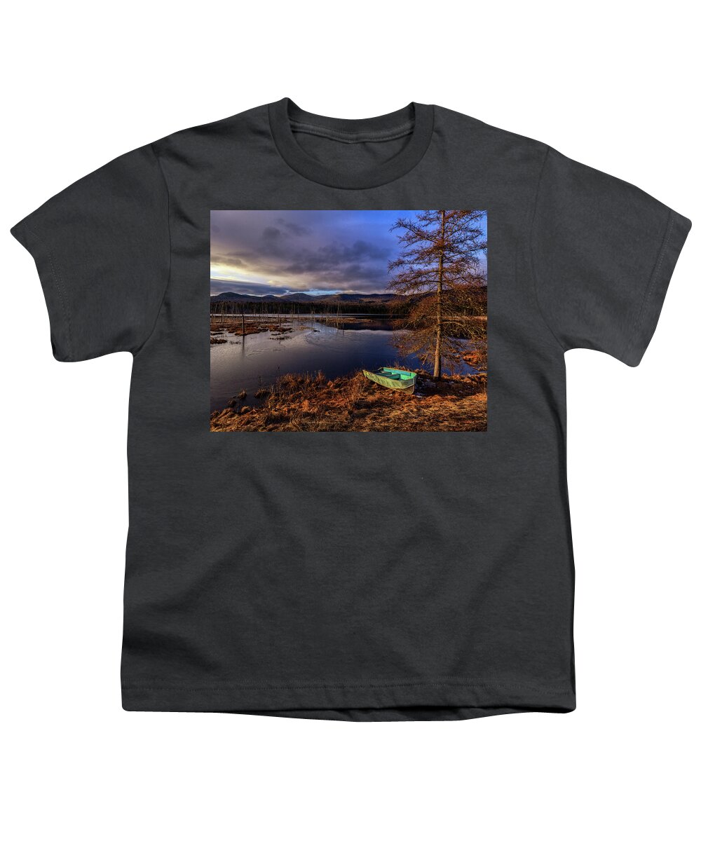 Adk Youth T-Shirt featuring the photograph Shaw Pond Sunrise - Landscape by Rod Best