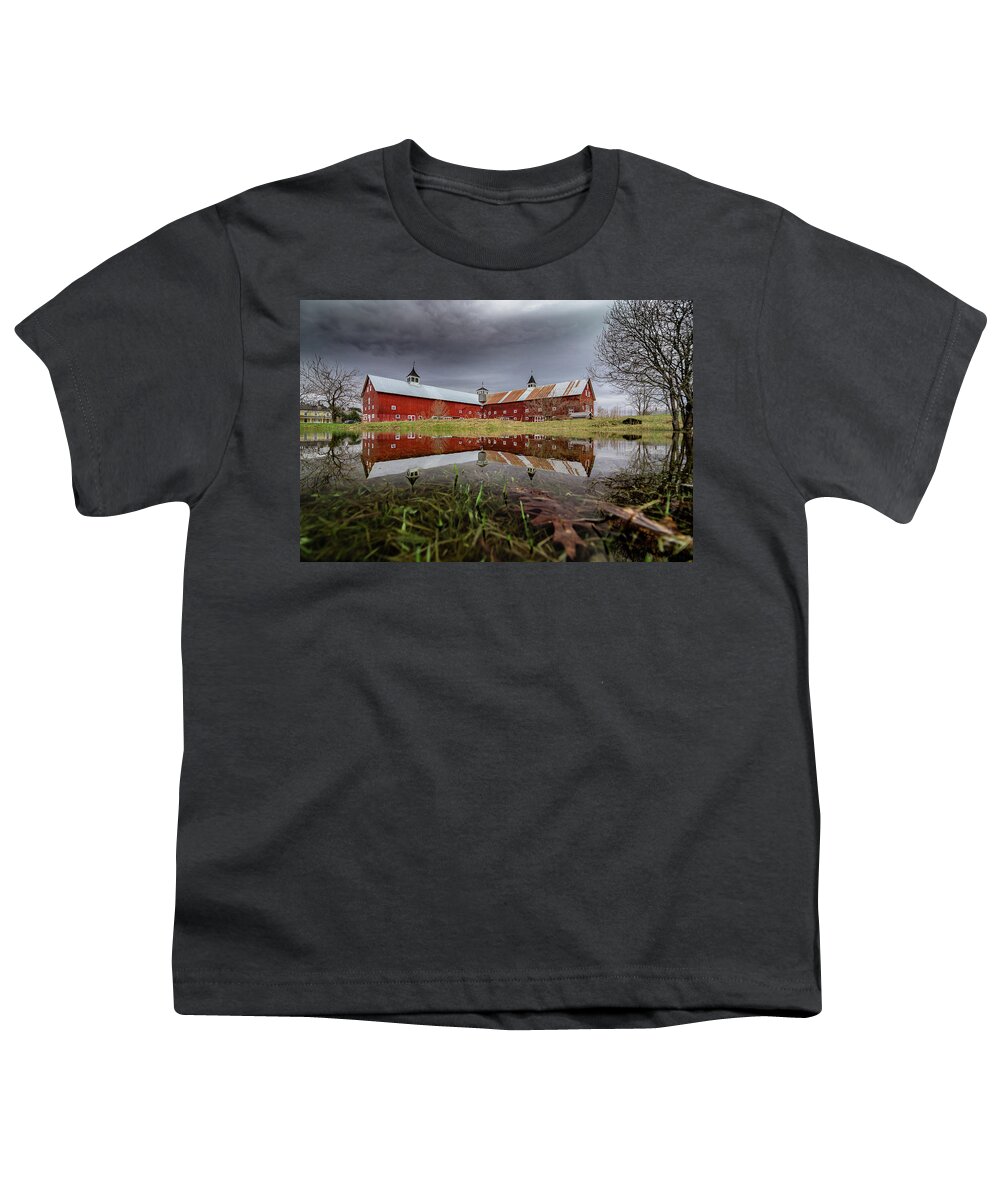 Barn Youth T-Shirt featuring the photograph Spring Barn Reflection by Tim Kirchoff