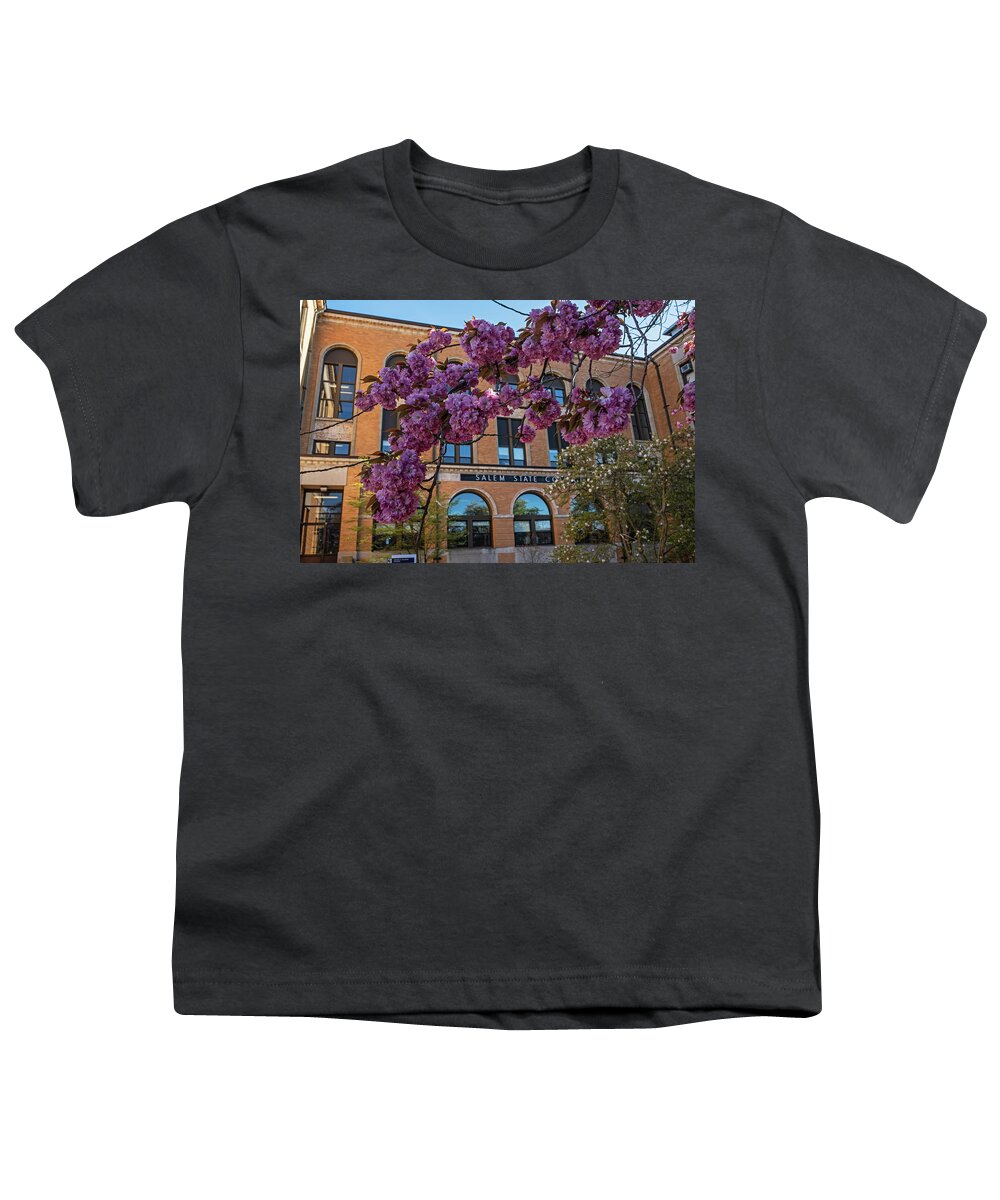 Salem Youth T-Shirt featuring the photograph Spring Bloom at Salem State University Salem MA by Toby McGuire