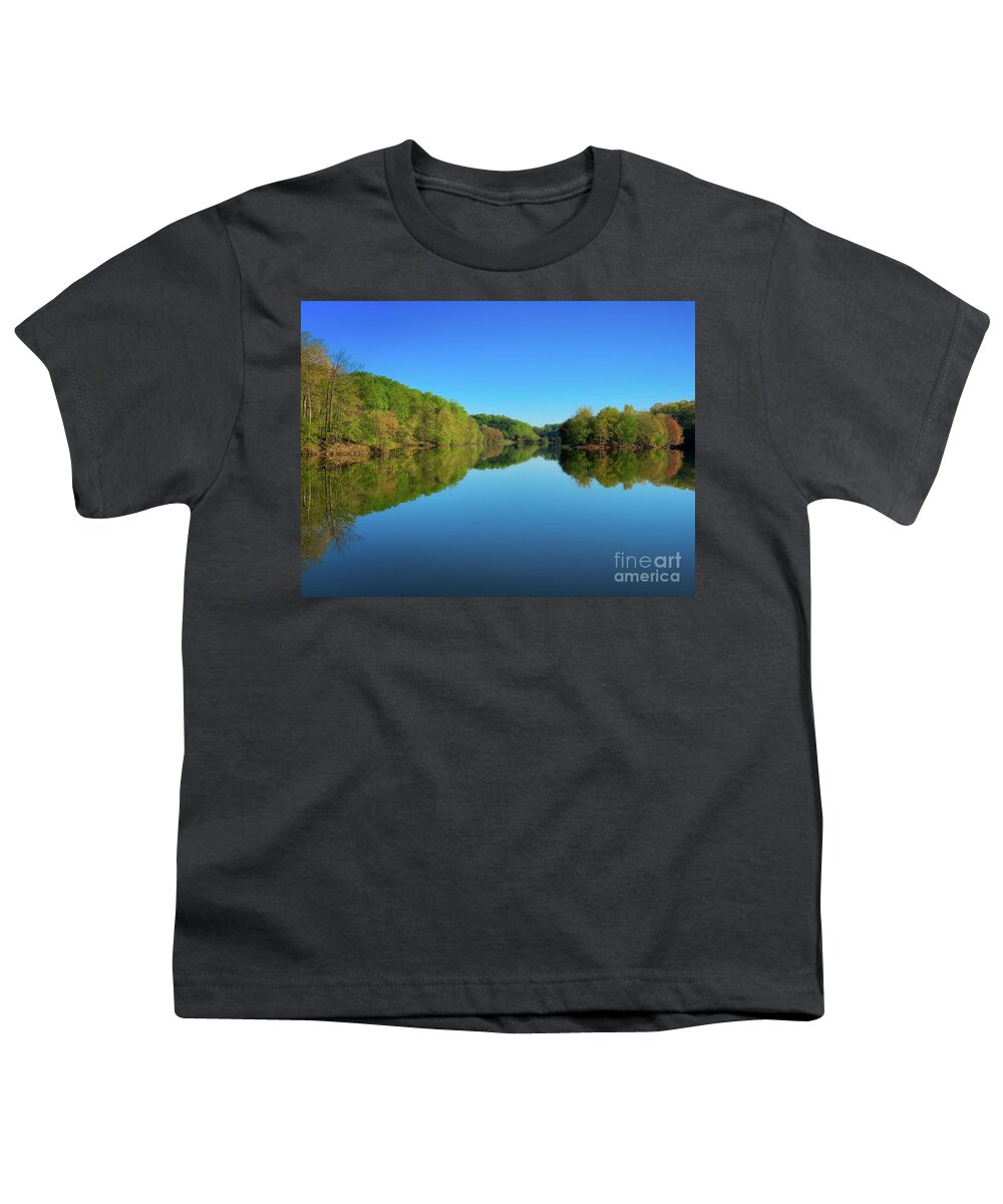 Needwood Youth T-Shirt featuring the photograph Spring reflection by Izet Kapetanovic