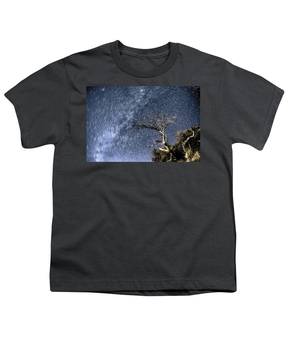 Stars Youth T-Shirt featuring the photograph Star Trail Wonder by Chance Kafka