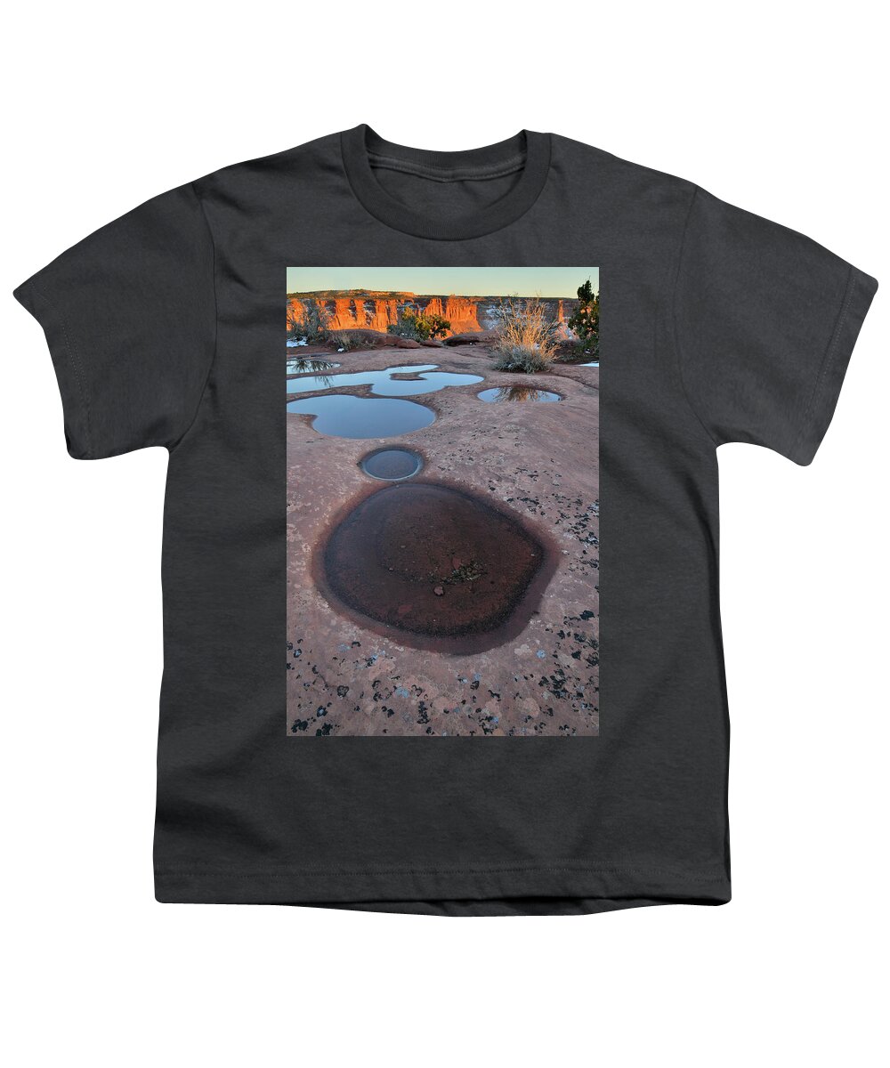 Canyonlands National Park Youth T-Shirt featuring the photograph Stepping Pools at Green River Overlook by Ray Mathis