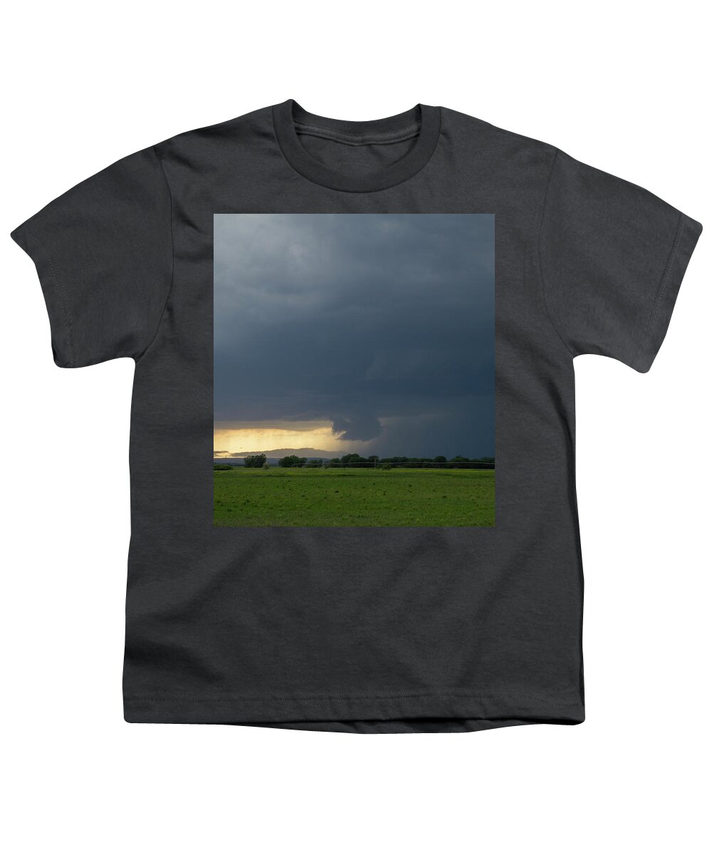 Nebraskasc Youth T-Shirt featuring the photograph Storm Chasing West South Central Nebraska 007 by Dale Kaminski