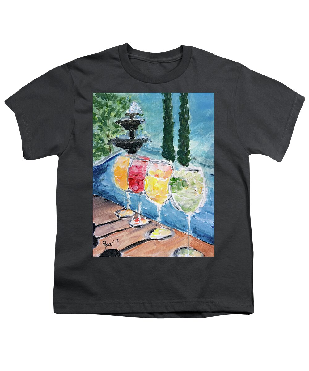 Wine Youth T-Shirt featuring the painting Summer Wine by Roxy Rich