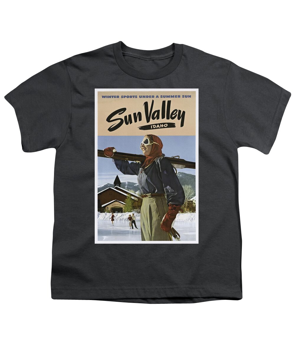 Sun Valley Youth T-Shirt featuring the painting Sun Valley, Idaho by Vincent Monozlay