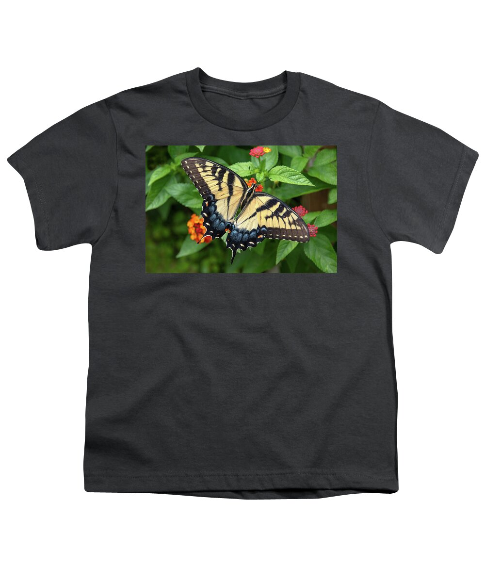 Butterfly Youth T-Shirt featuring the photograph Swallowtail #3 by Minnie Gallman