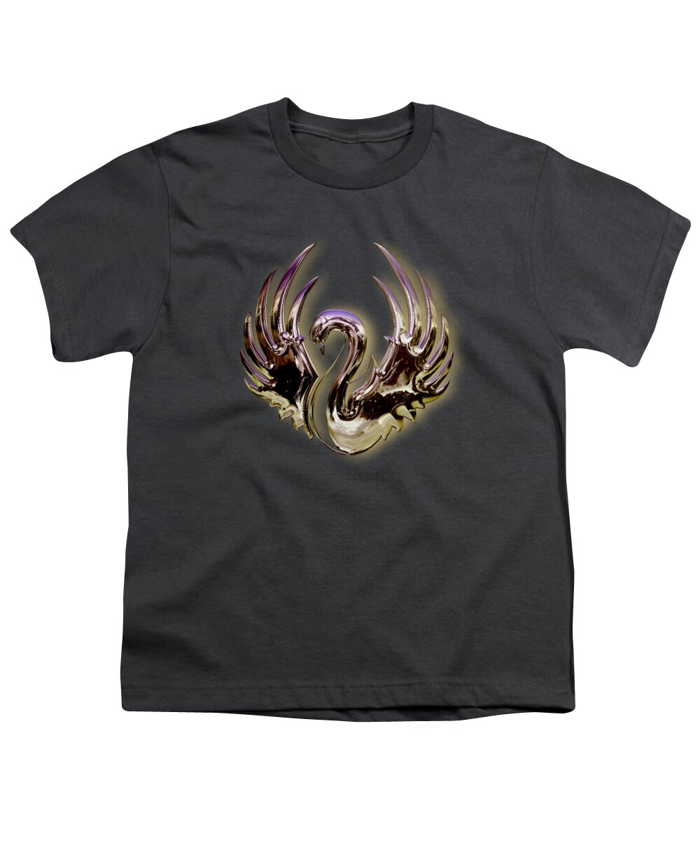 Swan Youth T-Shirt featuring the mixed media Swan Glory by Marvin Blaine