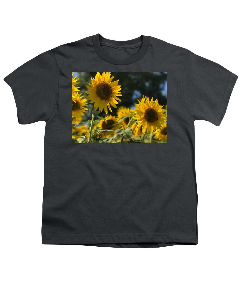 Sunflowers Youth T-Shirt featuring the photograph Sweet Sunflowers by Lora J Wilson