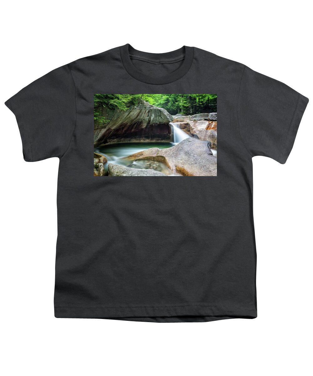 The Basin Youth T-Shirt featuring the photograph The Basin, Springtime NH by Michael Hubley