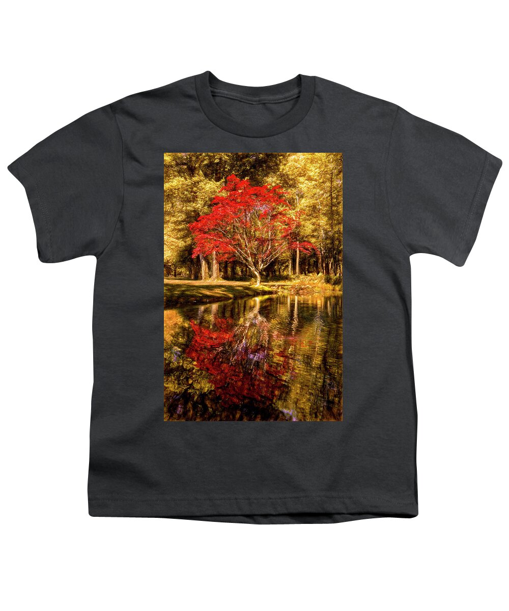 Appalachia Youth T-Shirt featuring the photograph The Golds and Reds of Autumn by Debra and Dave Vanderlaan
