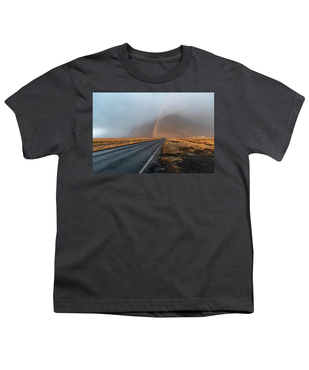 Iceland Youth T-Shirt featuring the photograph The Rainbow Road by Mark Hunter
