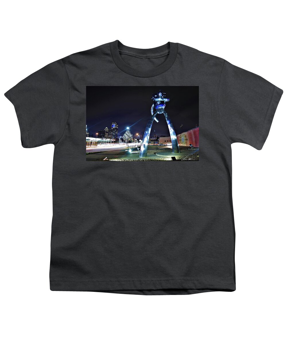 The Traveling Man Youth T-Shirt featuring the photograph The Standin Man by Tim Kuret