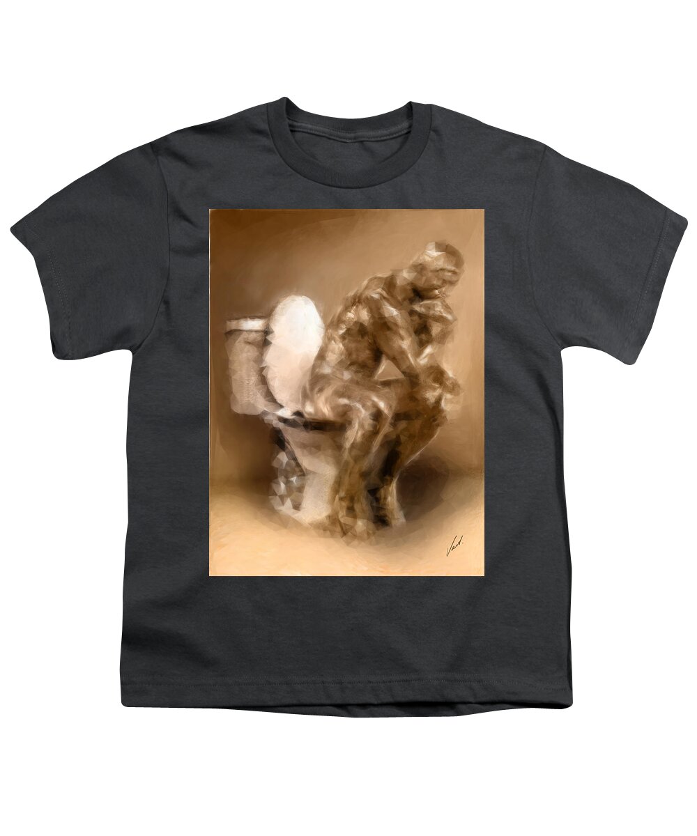 Thinker Youth T-Shirt featuring the painting Thinker by Vart Studio