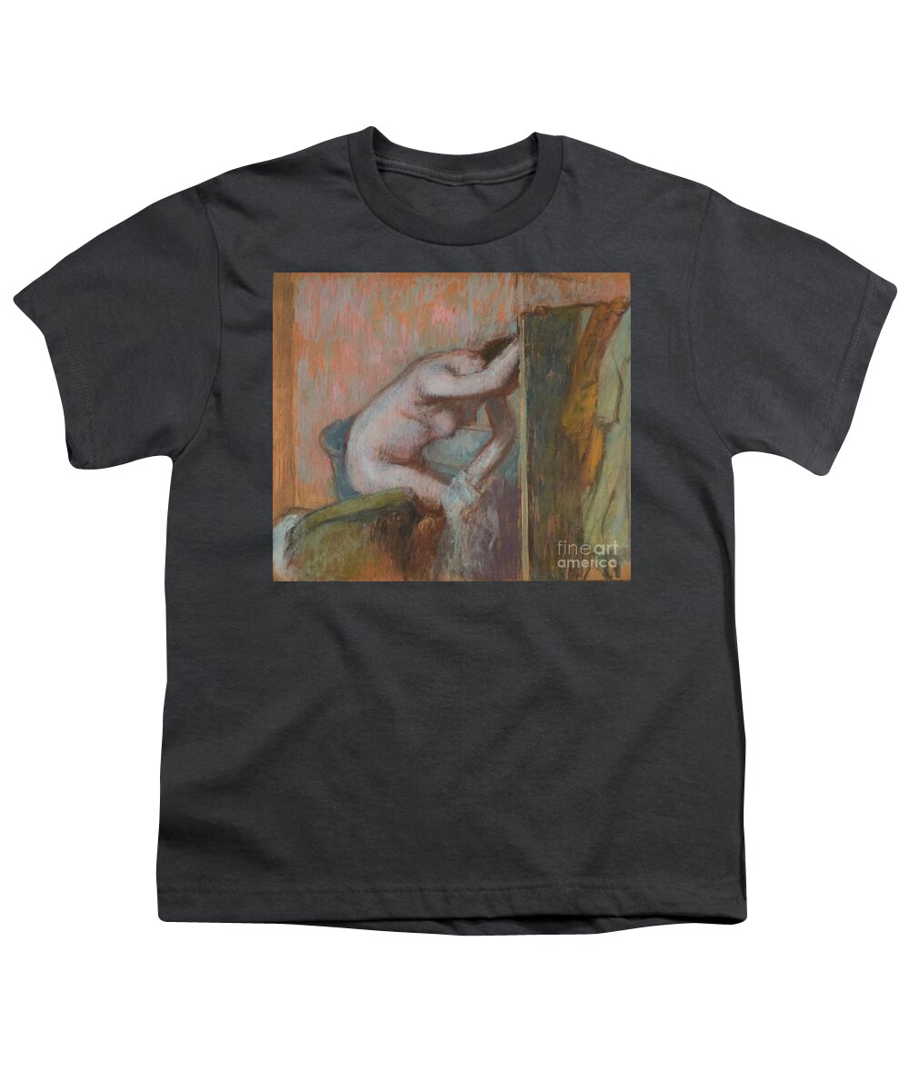 Edgar Degas Youth T-Shirt featuring the painting Toilette After The Bath, Circa 1888 Pastel by Edgar Degas
