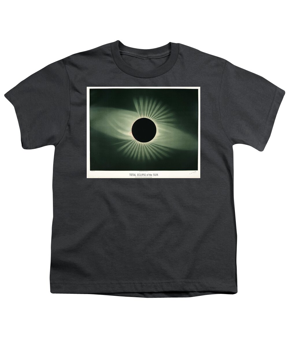 Sun Youth T-Shirt featuring the painting Total eclipse of the sun from the Trouvelot by MotionAge Designs