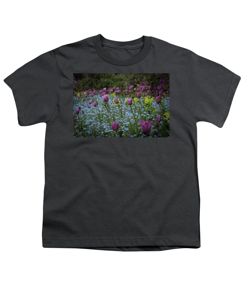 Tulips Youth T-Shirt featuring the photograph Tulips at Great Dixter Gardens by Perry Rodriguez