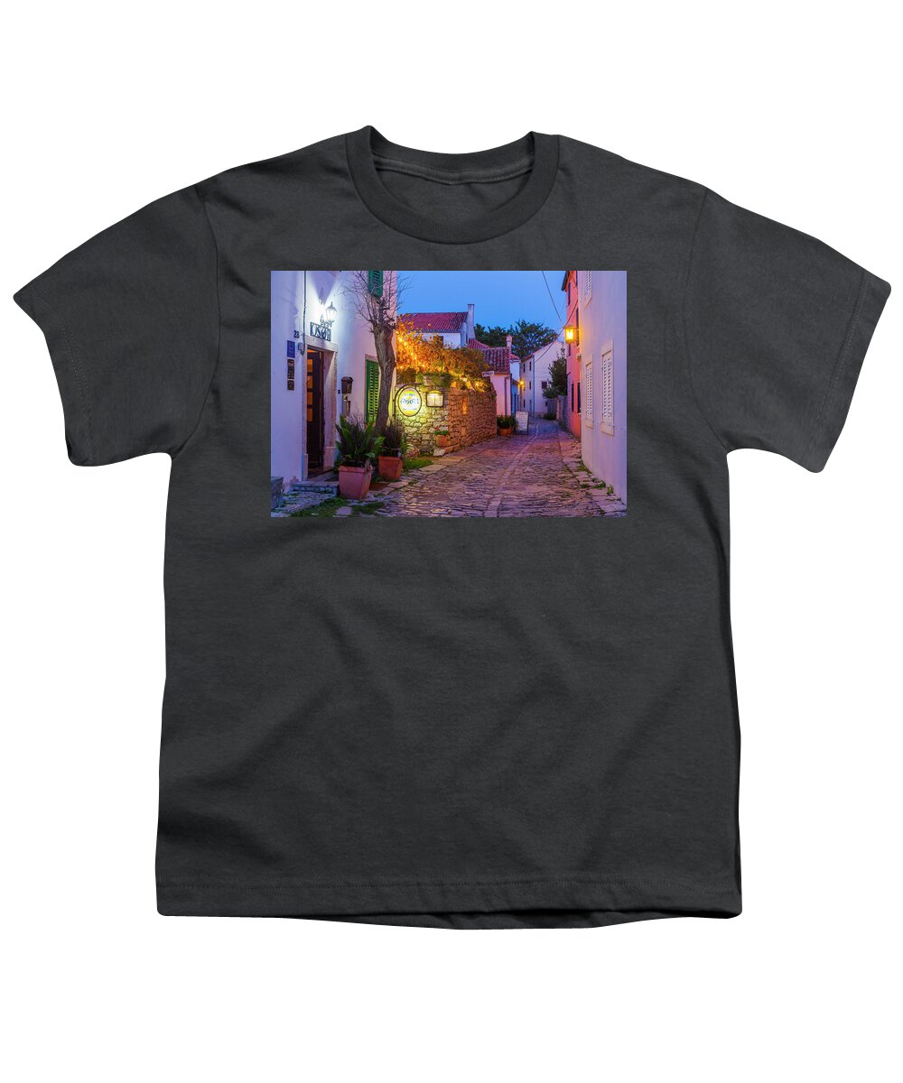Estock Youth T-Shirt featuring the digital art Typical Street, Kvarner, Croatia by Olimpio Fantuz