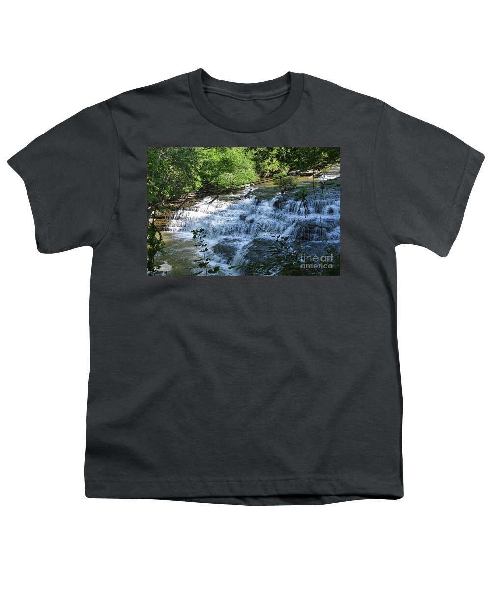 Burgess Falls Youth T-Shirt featuring the photograph Upper Falls 2 by Phil Perkins