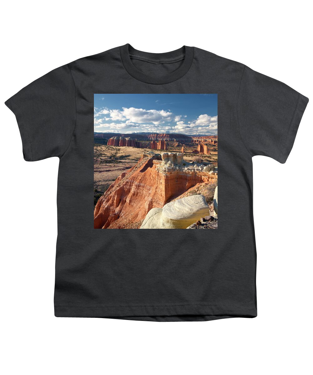 Estock Youth T-Shirt featuring the digital art Utah, Capitol Reef National Park, Upper Cathedral Valley by Massimo Ripani