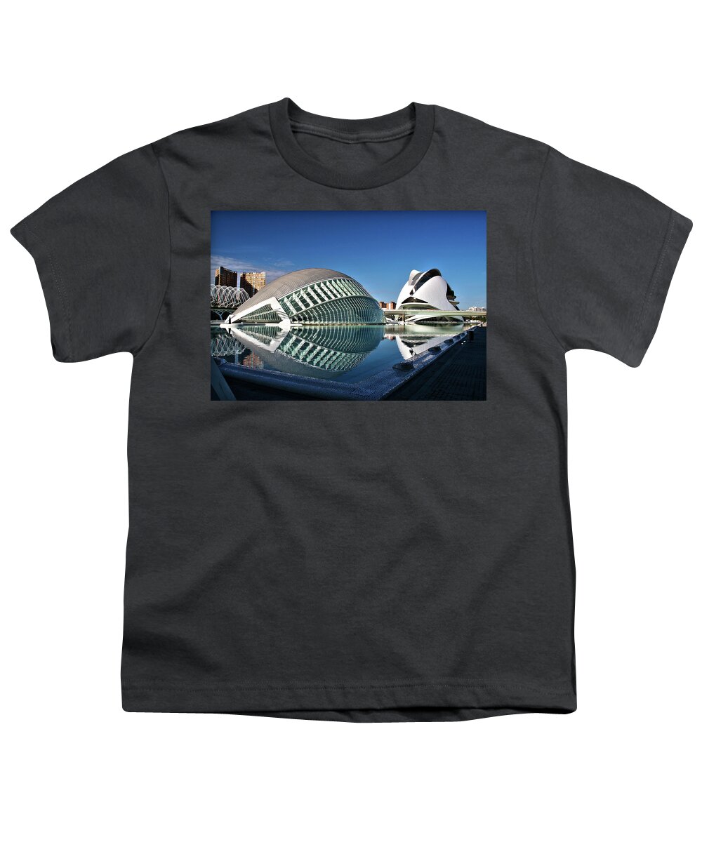 Valencia Youth T-Shirt featuring the photograph Valencia, Spain - City of Arts and Sciences by Richard Krebs