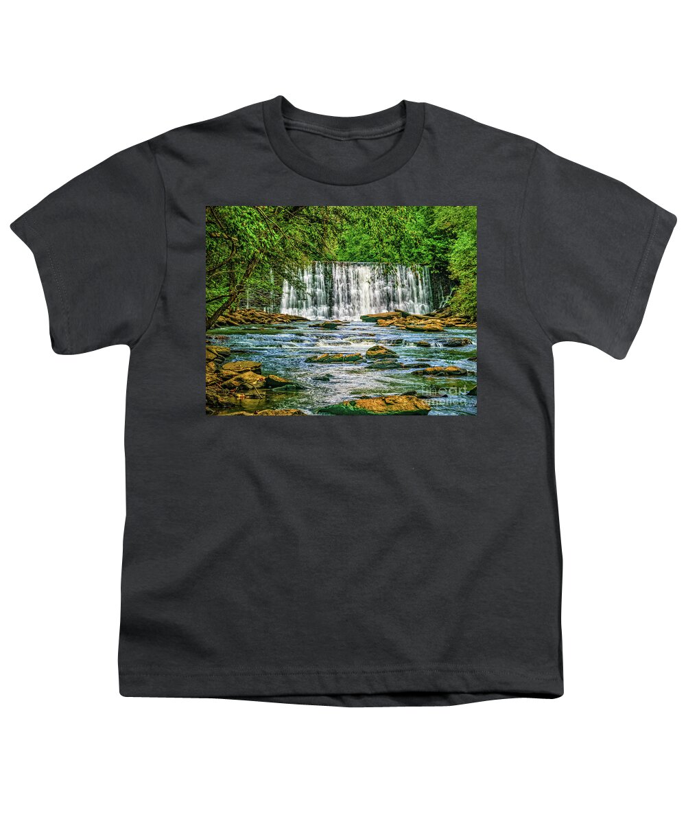 Georgia Youth T-Shirt featuring the photograph Waterfall on Vickery Creek by Nick Zelinsky Jr