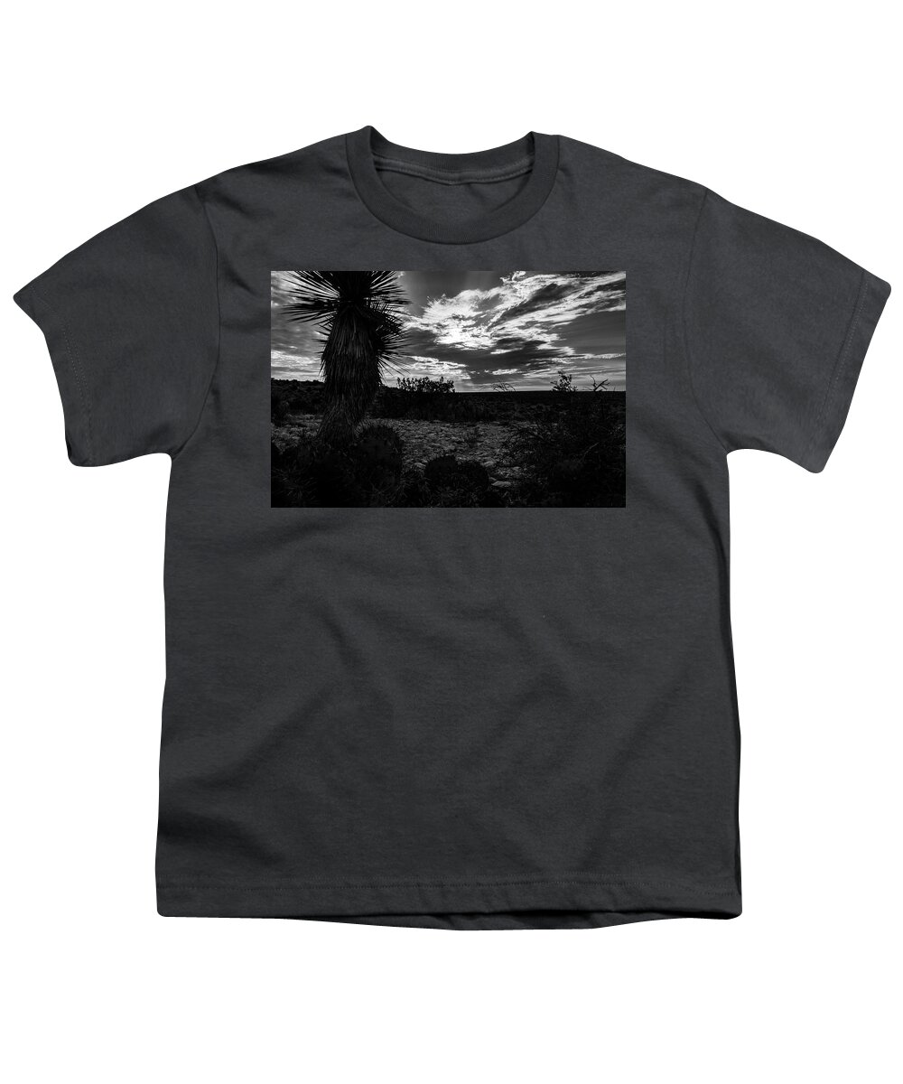 Black Youth T-Shirt featuring the photograph West Texas Desert Sky by Jason Hughes