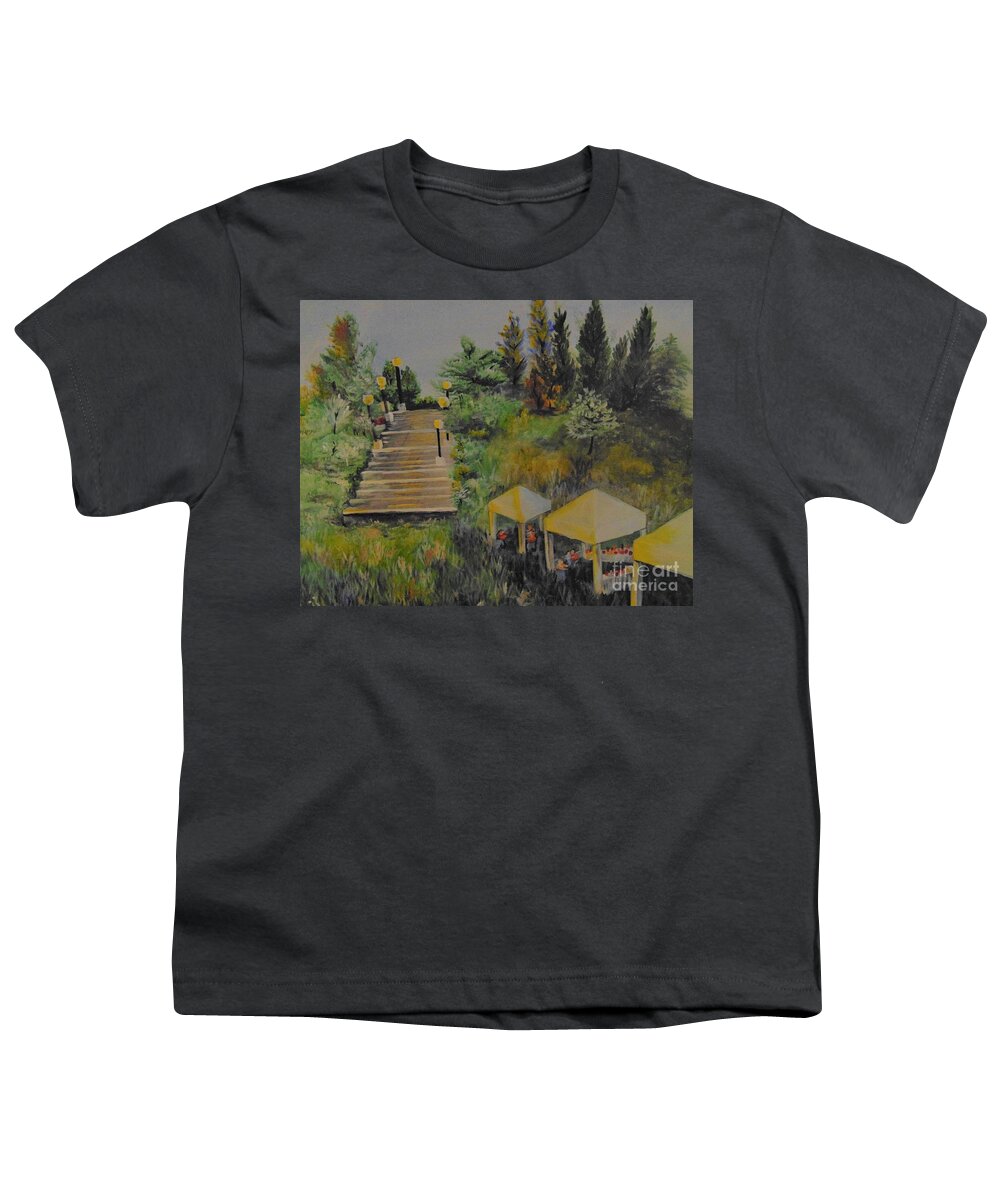 Westminster Youth T-Shirt featuring the painting Westy Fest by Saundra Johnson