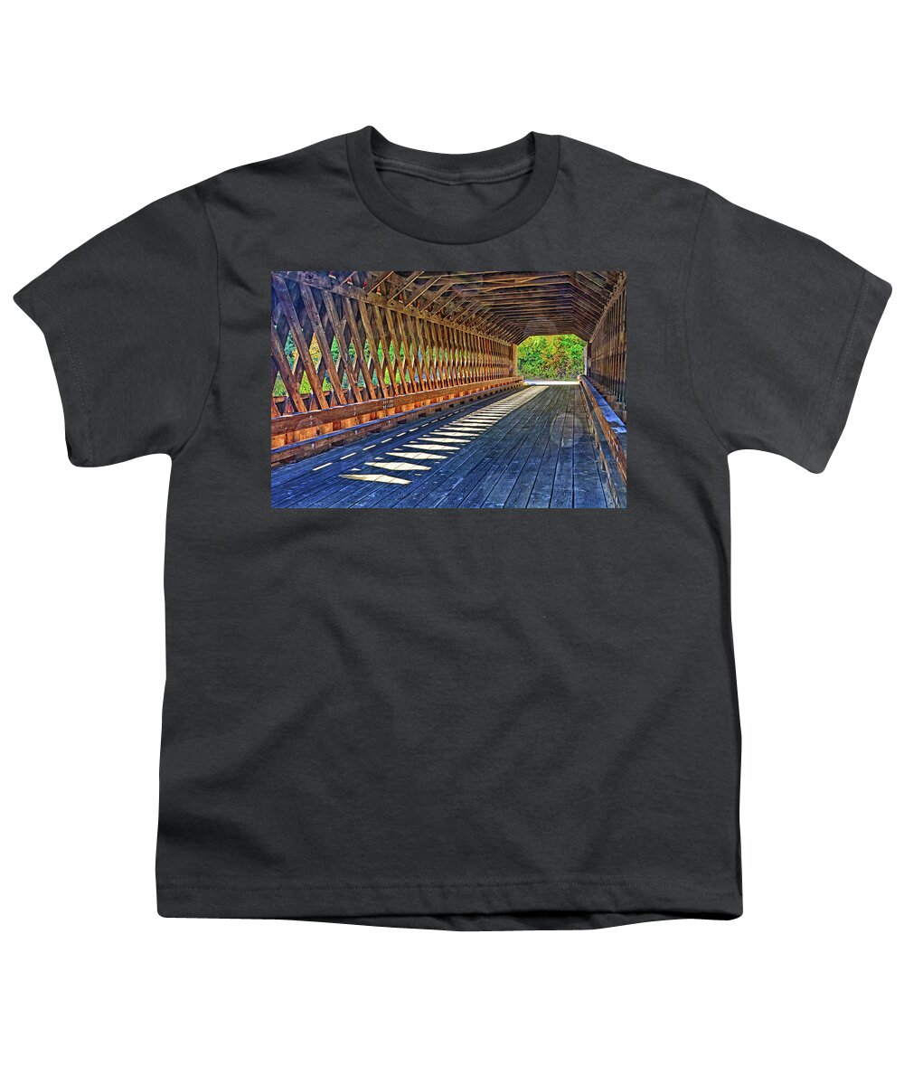 Covered Bridge Youth T-Shirt featuring the photograph Where in the world... by Mike Martin