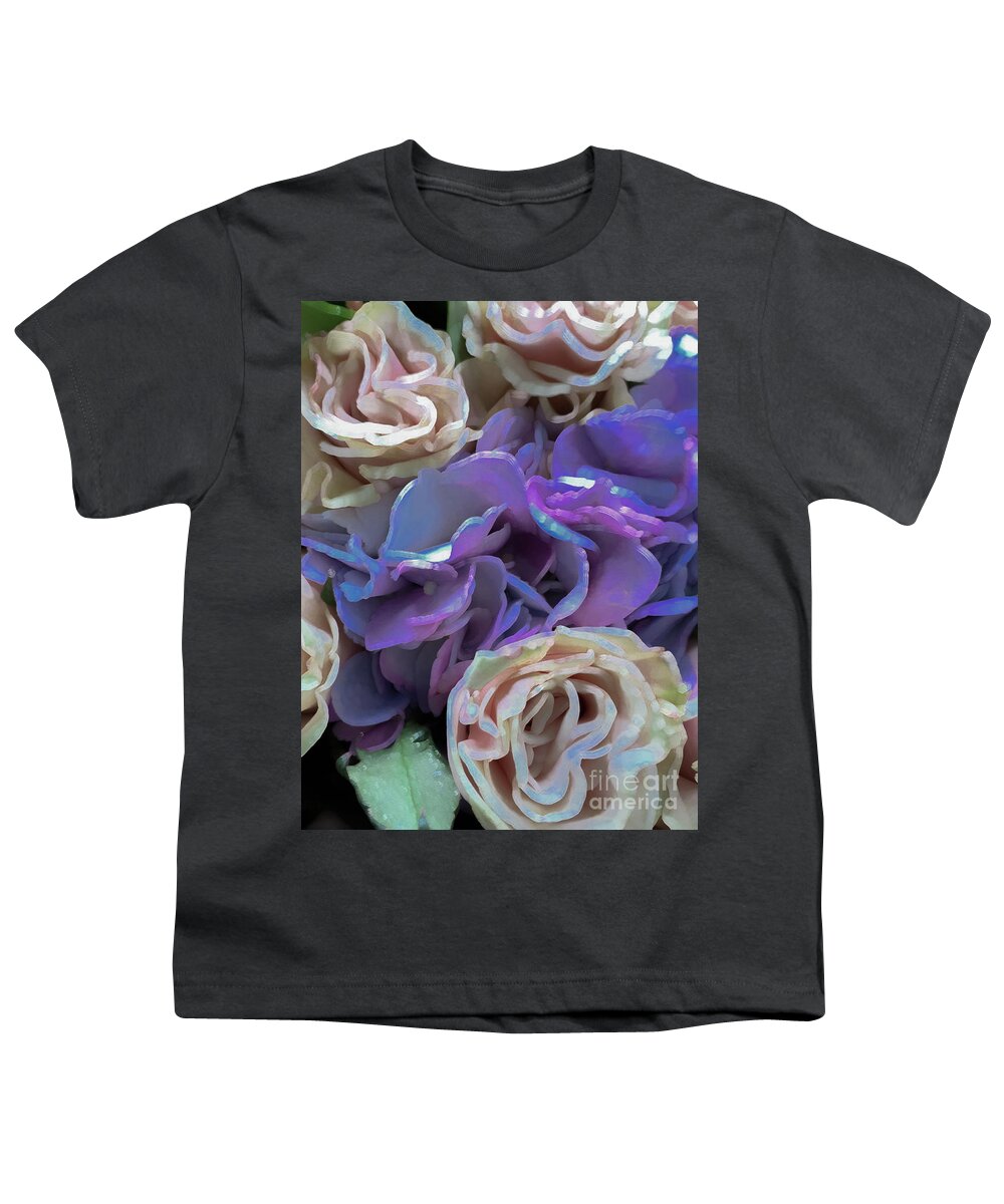 Abstract Youth T-Shirt featuring the photograph White and purple flower pastel by Phillip Rubino