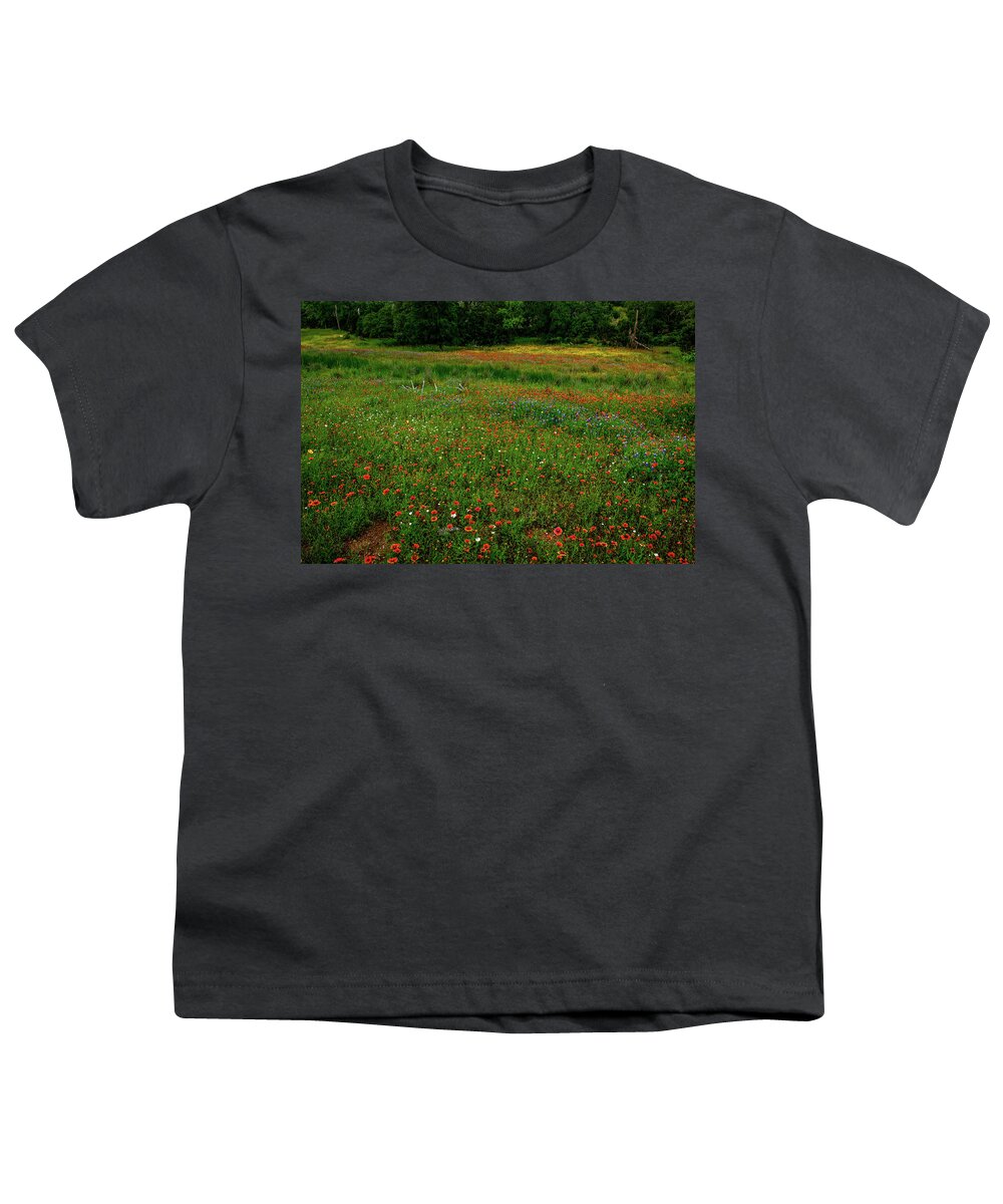 Texas Wildflowers Youth T-Shirt featuring the photograph Wildflower Glory by Johnny Boyd