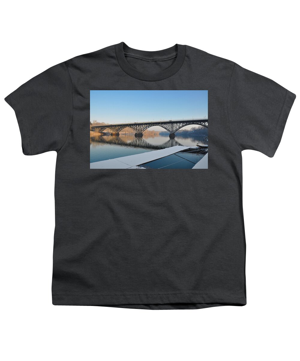Winter Youth T-Shirt featuring the photograph Winter - Strawberry Mansion Bridge by Bill Cannon