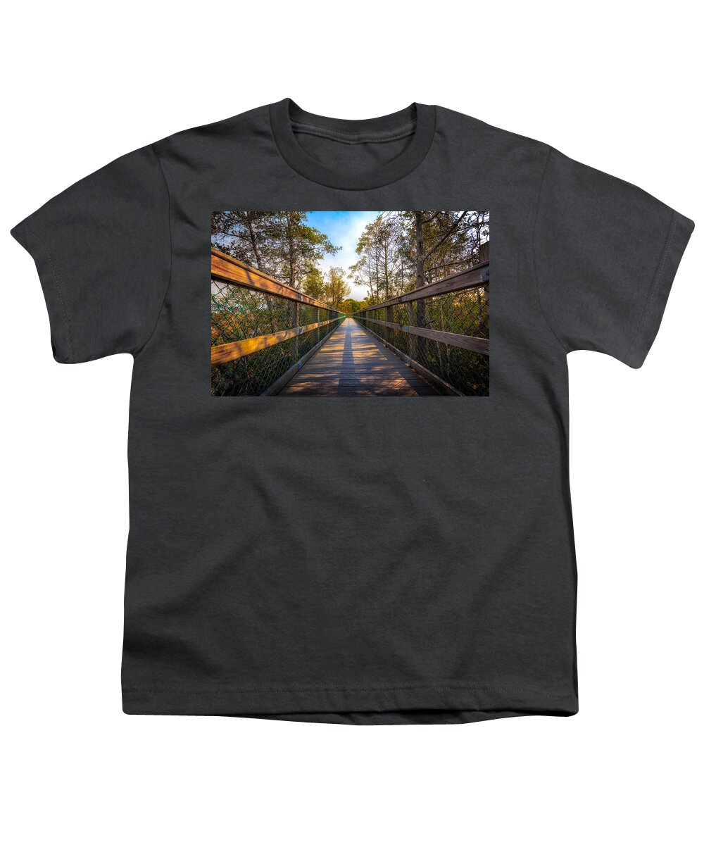 Wood Youth T-Shirt featuring the photograph Wooden Walking Path by Mike Whalen
