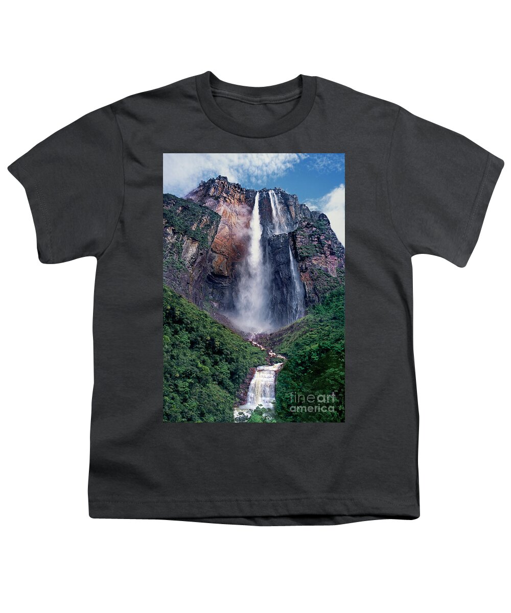 Dave Welling Youth T-Shirt featuring the photograph Angel Falls Canaima National Park Venezuela #1 by Dave Welling